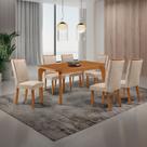 Mesa de Jantar Liz 180cm Tampo MDF Canto Copo Laminado Com 6 Cadeiras Lira Mesa de Jantar Liz 180cm Tampo MDF Canto Copo Laminado Com 6 Cadeiras Lira