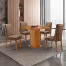 Mesa de Jantar Loren 90cm Tampo MDF Canto Reto 4 Cadeiras Carolina Moderna Mobilia Mesa de Jantar Loren 90cm Tampo MDF Canto Reto 4 Cadeiras Carolina Moderna Mobilia