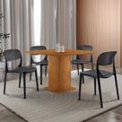 Mesa de Jantar Loren 90cm Tampo MDF Canto Reto e 4 Cadeiras Zoe Moderna Mobília
