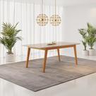 Mesa de Jantar Lorena 180x90 MDF Tampo em VIdro Off/White Mesa de Jantar Lorena 180x90 MDF Tampo em VIdro Off/White