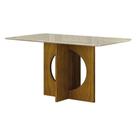 Mesa De Jantar Lorena Plus 160x80 Com Vidro Freijó Off White - Leifer Móveis