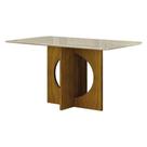 Mesa De Jantar Lorena Plus 160x80 Com Vidro Freijó Off White - Leifer Móveis