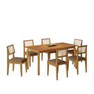 Mesa de Jantar Lorena Tampo Cinamomo 16080 6 Cadeiras Turmalina
