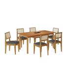 Mesa de Jantar Lorena Tampo Cinamomo 16080 6 Cadeiras Turmalina