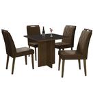 Mesa de Jantar Los Angeles 120x80cm com 4 Cadeiras Minas Plac Cor Canela Grafite com Tecido Marrom Mesa de Jantar Los Angeles 120x80cm com 4 Cadeiras Minas Plac Cor Canela Grafite com Tecido Marrom