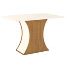 Mesa de Jantar Luiza 120 cm Canto Reto sem Vidro Nature Off White Henn