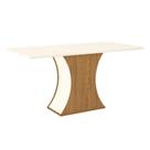 Mesa De Jantar Luiza 160 Cm Canto Reto Sem Vidro Nature Off White - Henn Mesa De Jantar Luiza 160 Cm Canto Reto Sem Vidro Nature Off White - Henn