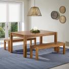 Mesa de Jantar Madeira Maciça com 2 Bancos Primavera CabeCasa MadeiraOriginals Marrom Mesa de Jantar Madeira Maciça com 2 Bancos Primavera CabeCasa MadeiraOriginals Marrom