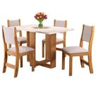 Mesa de Jantar Magic com 4 Cadeiras Viero Cor Marfim