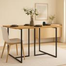 Mesa de Jantar Mali 120x80cm Alto Padrão Tampo MDF Estilo Industrial Moderno Pé De Ferro
