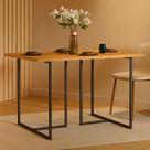 mesa de jantar mali para cozinha estilo industrial pé de ferro tampo mdf 80cmx120cm