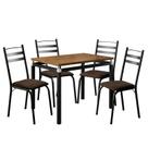 Mesa de jantar Malva 91 cm Tampo Retangular preto Demolição com 4 Cadeiras 061 Preto Madeira Imbuia - Artefamol