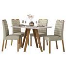 Mesa De Jantar Mariah 120x80 Cm Com Vidro Ype Off White E 4 Cadeiras Mariana Veludo Nude New Ceval Mesa De Jantar Mariah 120x80 Cm Com Vidro Ype Off White E 4 Cadeiras Mariana Veludo Nude New Ceval
