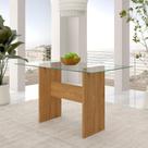 Mesa De Jantar Mdf Avulsa Tampo De Vidro 8mm Luanda Cinamomo - M.a