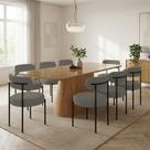 Mesa de Jantar Melina 8 Lugares Vidro Cadeiras Boucle Grafite 200CM D'Rossi Mesa de Jantar Melina 8 Lugares Vidro Cadeiras Boucle Grafite 200CM D'Rossi