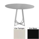 Mesa de Jantar MH-5299 Herval Redonda 70 cm Madeira Laca Fosca Off White Base Preta Mesa de Jantar MH-5299 Herval Redonda 70 cm Madeira Laca Fosca Off White Base Preta