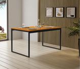 Mesa De Jantar Moderna Industrial Madeira Com Base Em Ferro