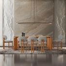 Mesa De Jantar Nala 220cm Madeira Tampo Laminado 8 Cadeira Nala Luna Imbuia Natural