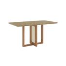 Mesa de Jantar Natalí 04 Lugares Canto Arredondado com Vidro SC157 Nature - Henn