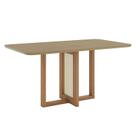 Mesa de Jantar Natalí 160 cm Canto Arredondado com Vidro Nature Henn