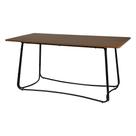 Mesa De Jantar Natura MDF Marrom Escuro Base Aço 160cm Waw Design