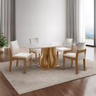 Mesa de Jantar Nuance 135x90cm 4 Cadeiras Modernas Mônaco Yescasa