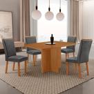 Mesa de Jantar Olímpia 120cm Tampo MDF Laminado Canto Copo com 4 Cadeiras Lisa Mesa de Jantar Olímpia 120cm Tampo MDF Laminado Canto Copo com 4 Cadeiras Lisa