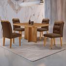 Mesa de Jantar Olímpia 90cm MDF Canto copo e com 4 Cadeiras Carol Mesa de Jantar Olímpia 90cm MDF Canto copo e com 4 Cadeiras Carol