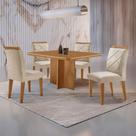 Mesa de Jantar Olímpia 90cm MDF Canto copo e com 4 Cadeiras Melissa Mesa de Jantar Olímpia 90cm MDF Canto copo e com 4 Cadeiras Melissa
