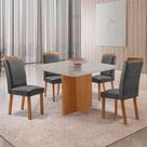 Mesa de Jantar Olimpia 90cm Tampo MDF Vidro Canto Copo com 4 Cadeiras Lorena Mesa de Jantar Olimpia 90cm Tampo MDF Vidro Canto Copo com 4 Cadeiras Lorena