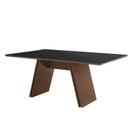 Mesa de Jantar Oliver Amêndoa Com Vidro Preto 170cm - 77315