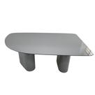 Mesa de Jantar Orgânica 160x90cm Base Laca Cinza Tampo Cinza