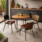 Mesa de Jantar Orgânica Estilo Industrial em Madeira Maciça Ferro Metalon para Sala de Estar