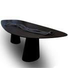 Mesa de Jantar Orgânica Flowers 244x137cm Madeira Ébano