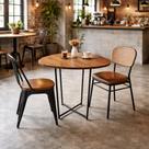 Mesa De Jantar ORGANICA Para 4 Cadeiras Lugares Estilo Industrial Ferro Para Area Gourmet