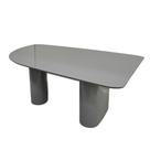 Mesa De Jantar Orgânica Stella 160x90cm Base Cinza Tampo Cinza