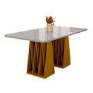 Mesa de Jantar Orquestra 6 Lugares com Tampo de Vidro