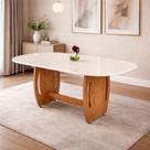 Mesa de Jantar Oval 137cm Em MDF Moderna Para Sala De Jantar Ou Cozinha Mesa Elegante 4 Lugares