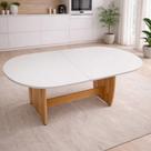 Mesa De Jantar Oval 137cm Para Sala E Cozinha Tampo Em Mdf Mesa De Jantar Oval 137cm Para Sala E Cozinha Tampo Em Mdf