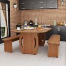 Mesa de Jantar Oval em MDF com Bancos Perfeita para Cozinhas e Ambientes Gourmet