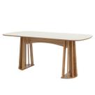 Mesa de Jantar Oval Ripada 180x78cm MDF Freijó Off White
