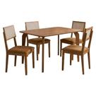 Mesa de Jantar Papaia Com 4 Cadeiras Estofadas Encanto material sintético ORNAR