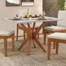 Mesa de Jantar para 4 Lugares 120x90cm Donna em Madeira Maciça