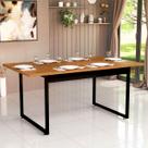 Mesa de Jantar Para 6 Lugares 160x80 Para Cozinha Sala de Jantar e Restaurante Com Pés de Ferro