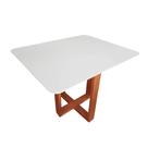 Mesa de Jantar para apartamento Isis moderna 100cm tampo c/vidro
