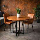 Mesa De Jantar Para Cadeiras Madeira Natural Imbuia Alta Resistência Ferro 50x30 Sala De Estar