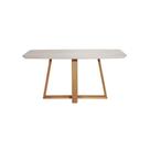 Mesa de Jantar Provincia Bennet 1.60 Retangular C/ Vidro - Natural - Off White