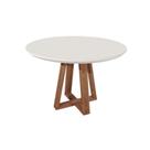 Mesa de Jantar Provincia Bennet Redonda C/ Vidro - Natural/ Off White