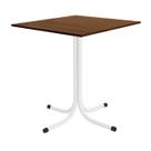 Mesa de Jantar Quadrada 70cm Branca Tampo Madeira Imbuia Mesa de Jantar Quadrada 70cm Branca Tampo Madeira Imbuia
