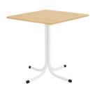 Mesa de Jantar Quadrada 70cm Branca Tampo Madeira Pinus Mesa de Jantar Quadrada 70cm Branca Tampo Madeira Pinus